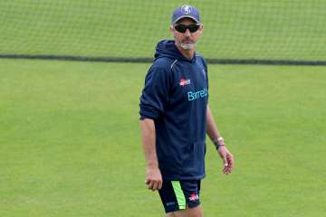 Jason Gillespie keeps a watchful eye during the warm-up session