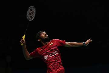 Kidambi Srikanth of India competes against Son Wan Ho