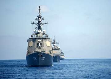 Ships of Indian, Japanese, US Navies sail together during Malabar exercise 2014
