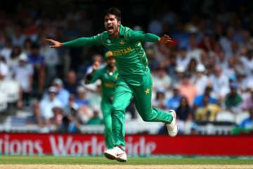 Mohammad Amir appeals during a match