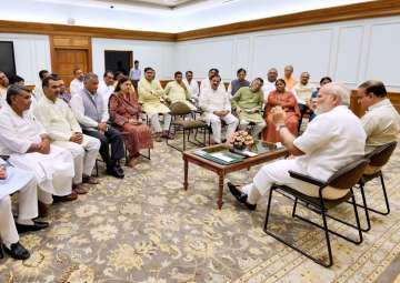 PM Modi along with Ananth Kumar in an informal meeting with the BJP MPs