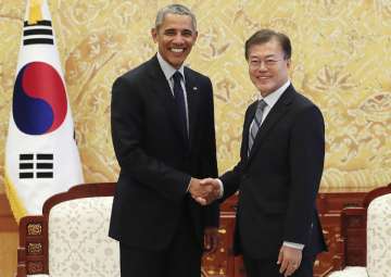 Obama meets S Korean Prez Moon Jae-in in Seoul
