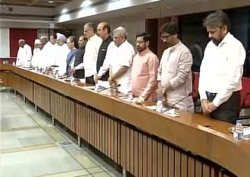 Opposition leaders observed a two-minute silence at the start of the meeting