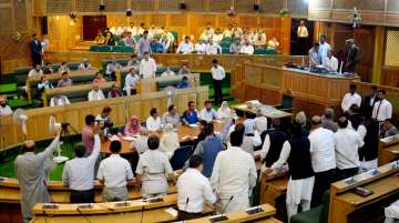 Opposition protests during the special session of Jammu and Kashmir assembly