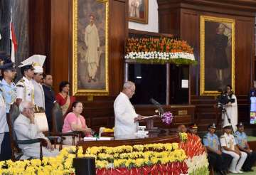 President Mukherjee's farewell function was held in Central Hall of Parliament