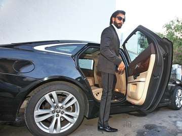 Ranveer Singh was spotted in his brand new white Aston Martin on his birthday