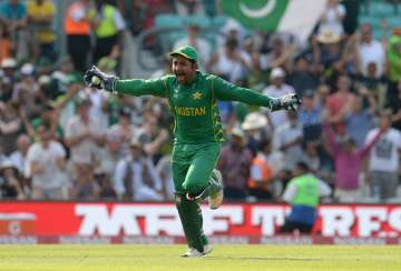 Sarfraz Ahmed of Pakistan celebrates after the final