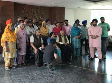 Sushma Swaraj with families of missing Indians