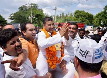 AAP's Ram Chander won the Bawana by-election today 