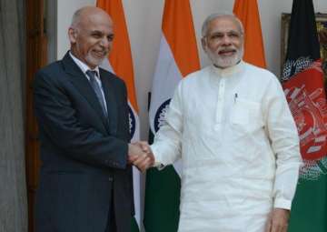 Afghan President Ashraf Ghani with Prime Minister Narendra Modi 
