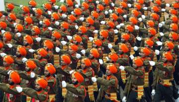 A contingent of the Indian Army marching during the Republic Day parade