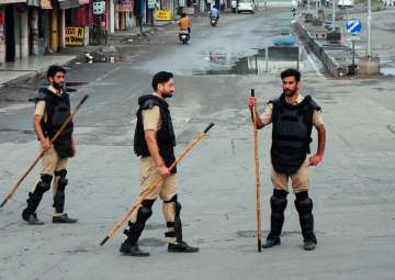 File pic: Security personnel keep vigil in a street in Patiala