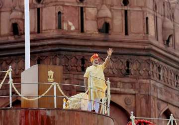 PM Modi at Red Fort during Independence Day celebrations 