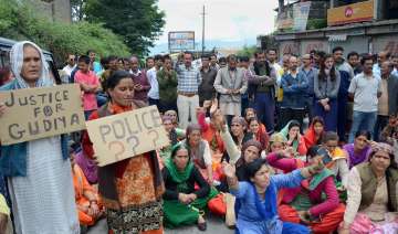 A protest demanding justice for minor girl who was raped and murdered in Shimla