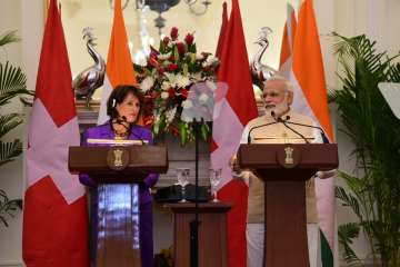 Swiss President Leuthard with PM Modi 