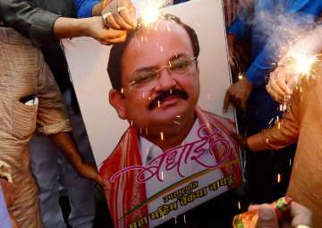 BJP workers celebrate Venkaiah Naidu's victory