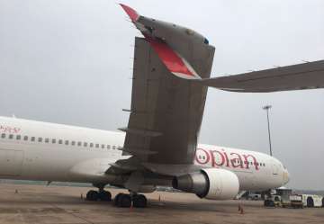 Ethiopian Airlines plane at IGI Airport