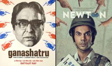 uncanny resemblance between posters of Newton and Satyajit Ray’s Ganashatru