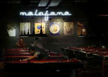 Locals play pool at a venue in Mexico City’s La Condesa neighborhood