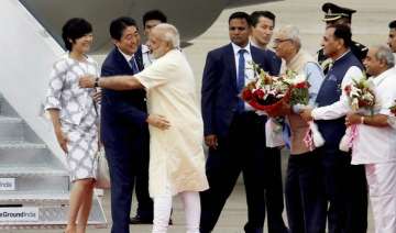 Japanese PM Shinzo Abe with Narendra Modi 