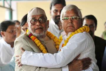 RJD MP Mohammad Taslimuddin with party chief Lalu Prasad Yadav