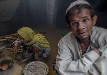 Rohingyas who crossed over from Myanmar into Bangladesh at a refugee camp