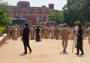 File - Tight security outside Ryan International School in Gurugram