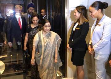 Sushma Swaraj in New York for UNGA 2017