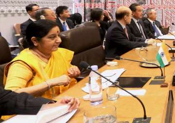 Sushma Swaraj at BRICS Meet at the United Nations in New York