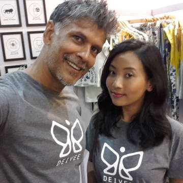 Milind Soman with girlfriend ankita