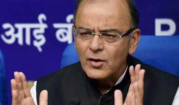 Finance Minister Arun Jaitley addressing a press conference at the National Media Centre in New Delhi on Tuesday.