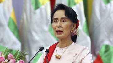 File photo of Myanmar's de-facto leader Aung San Suu Kyi.