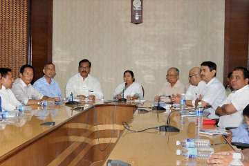 West Bengal Chief Minister Mamata Banerjee holding an all party meeting regarding Darjeeling issues with Board of Administrator (BoA) for Darjeeling, chairman and GJM (Gorkha Janamukti Morcha) rebel leader Binay Tamang and others at Nabanna