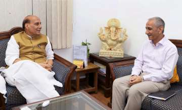 Home Minister Rajnath Singh with former Director of Intelligence Bureau Dineshwar Sharma.