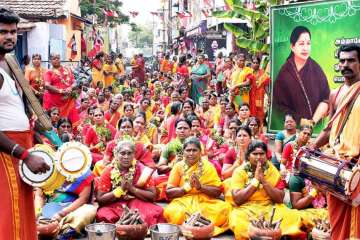 File photo - AIADMK members special offering prayers