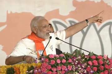 PM Modi takes on Congress in Gandhinagar