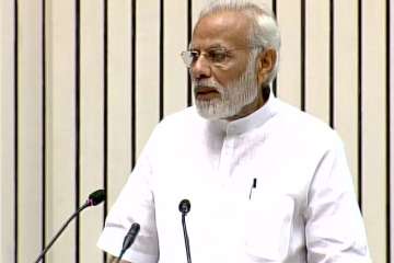 PM Modi addressing gathering at 3 years of Swachh Bharat