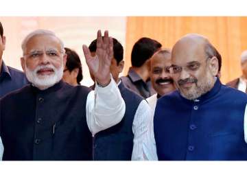 PM Modi, Amit Shah meet journalists at Diwali Mangal Milan programme