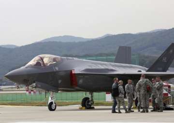 File - A US F-35 stealth fighter at Seoul International Aerospace and Defense Exhibition