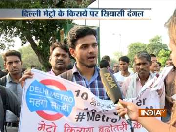 Delhi Metro fare hike: Angry commuters stage protest demanding 'immediate rollback'