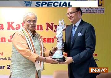 Rajat Sharma conferred with ‘Excellence in Journalism’ award by Rastriya Patrakarita Kalyan Nyas