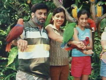 Rajesh and Nupur Talwar with their daughter Aarushi.