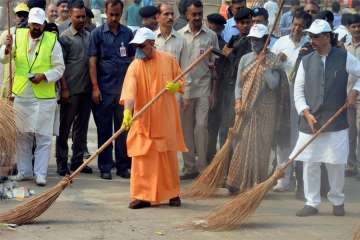 Swachh Bharat and more as Yogi Adityanath visits Taj Mahal amid controversy 
