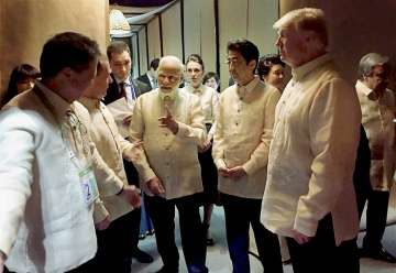 ASEAN Summit: PM Modi briefly meets Trump, world leaders at gala dinner
