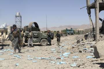 Taliban fighters attacked 15 security posts in a night and killed at least 22 policemen 