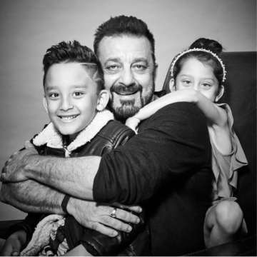 Sanjay Dutt with Iqra and Shahraan