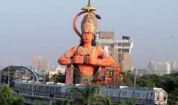 108-foot Hanuman statue in New Delhi's Karol Bagh.