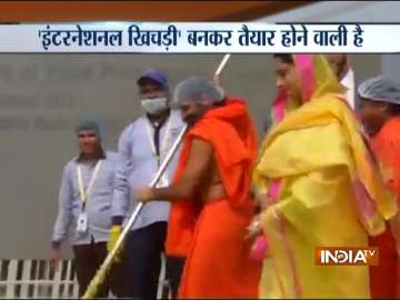 Ramdev adds ‘tadka’ to ‘khichdi’ at World Food India Fair