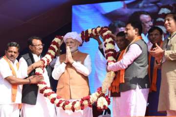 Prime Minister Narendra Modi addressed four back-to-back election rallies in Gujarat