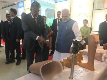 PM Modi visits Mahaveer Foundation giving 'Jaipur Foot' to amputees